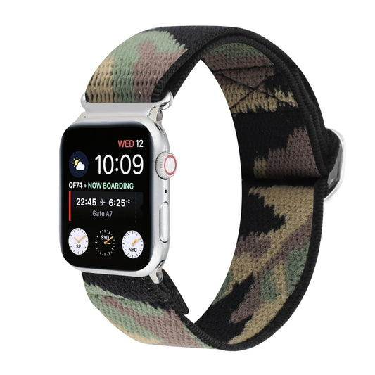 For Apple Watch Ultra 49mm&Watch Ultra 2 49mm / Series 9&8&7 45mm / SE 3&SE 2&6&SE&5&4 44mm / 3&2&1 42mm Buckle Elastic Nylon Watch Band(Grey) by bashfashion
