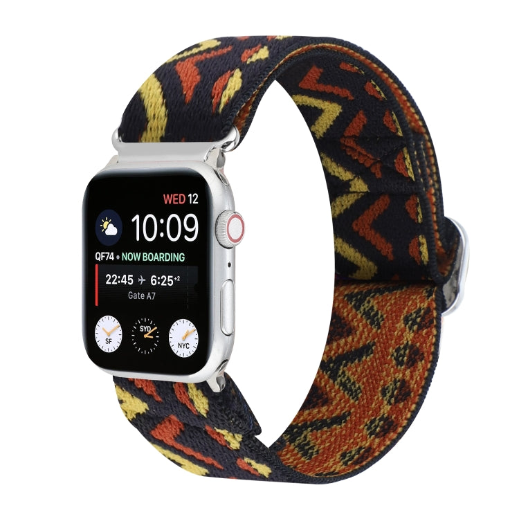 For Apple Watch Ultra 49mm&Watch Ultra 2 49mm / Series 9&8&7 45mm / SE 3&SE 2&6&SE&5&4 44mm / 3&2&1 42mm Buckle Elastic Nylon Watch Band(Brown) by bashfashion