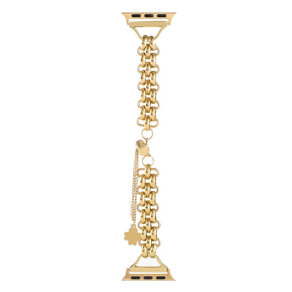 Dual-row Chain Metal Watch Band For Apple Watch Ultra 49mm&Watch Ultra 2 49mm / Series 9&8&7 45mm / SE 3&SE 2&6&SE&5&4 44mm / 3&2&1 42mm(Gold) by bashfashion