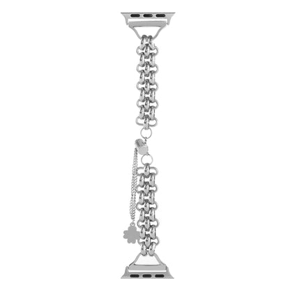Dual-row Chain Metal Watch Band For Apple Watch Ultra 49mm&Watch Ultra 2 49mm / Series 9&8&7 45mm / SE 3&SE 2&6&SE&5&4 44mm / 3&2&1 42mm(Silver) by bashfashion