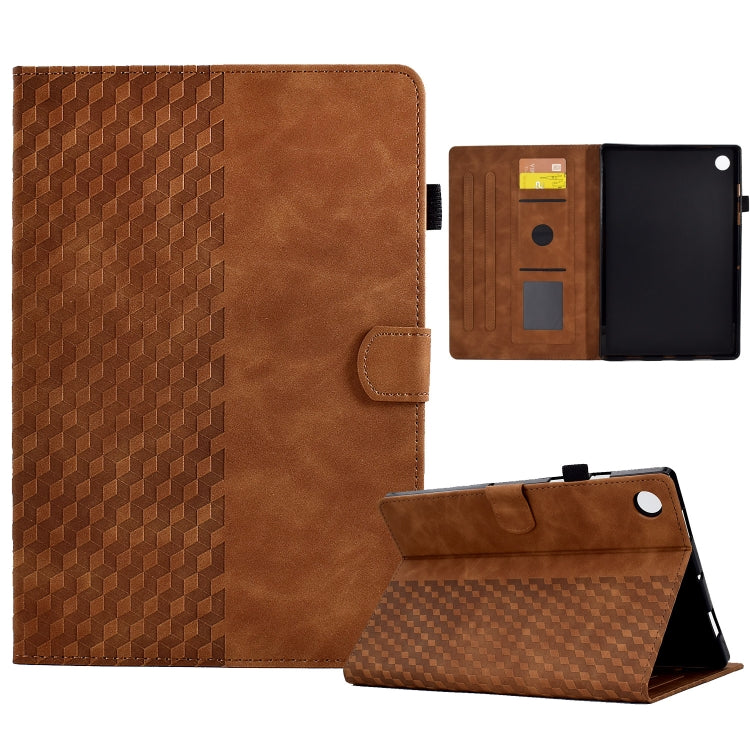 For Huawei MatePad SE Rhombus Embossed Leather Tablet Case(Brown) by bashfashion