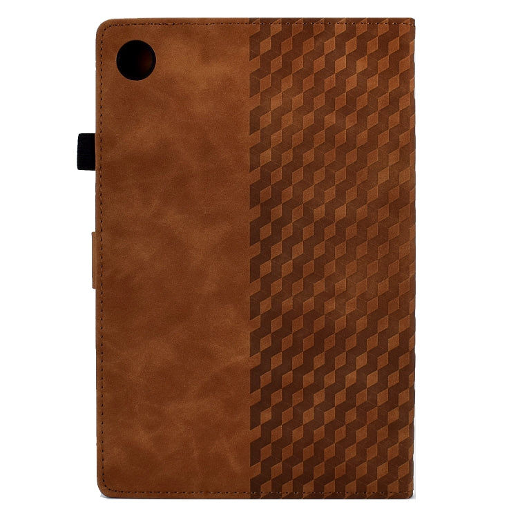 For Huawei MatePad SE Rhombus Embossed Leather Tablet Case(Brown) by bashfashion