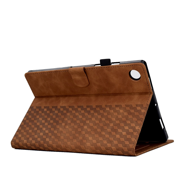 For Huawei MatePad SE Rhombus Embossed Leather Tablet Case(Brown) by bashfashion