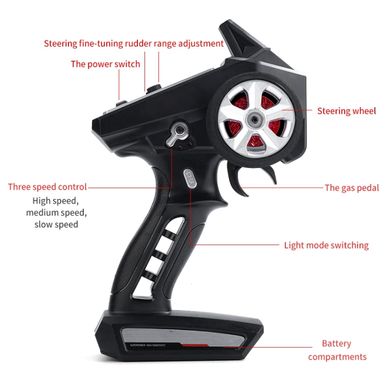 JJR/C Q142 Full Scale Electric Four-wheel Drive Muscle High Speed Drift RC Car(Grey) by JJR/C