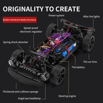 JJR/C Q142 Full Scale Electric Four-wheel Drive Muscle High Speed Drift RC Car(Blue) by JJR/C