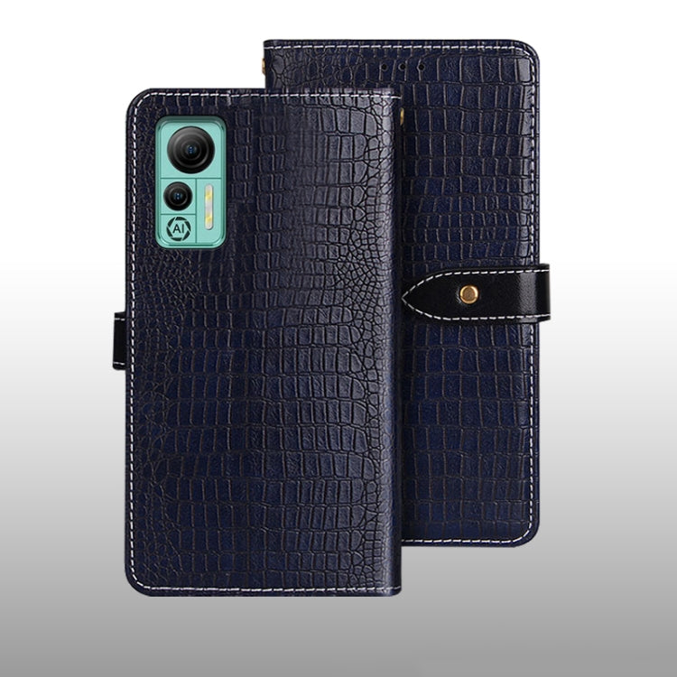For Ulefone Note 14 idewei Crocodile Texture Leather Phone Case(Dark Blue) by idewei