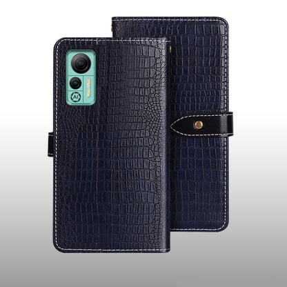 For Ulefone Note 14 idewei Crocodile Texture Leather Phone Case(Dark Blue) by idewei
