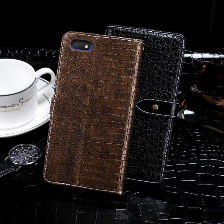 For Alcatel 1V (2019) idewei Crocodile Texture Horizontal Flip Leather Case with Holder & Card Slots & Wallet(Dark Blue) by idewei