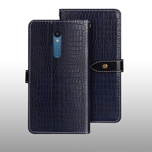 For Sharp Rouvo V idewei Crocodile Texture Leather Phone Case(Dark Blue) by idewei
