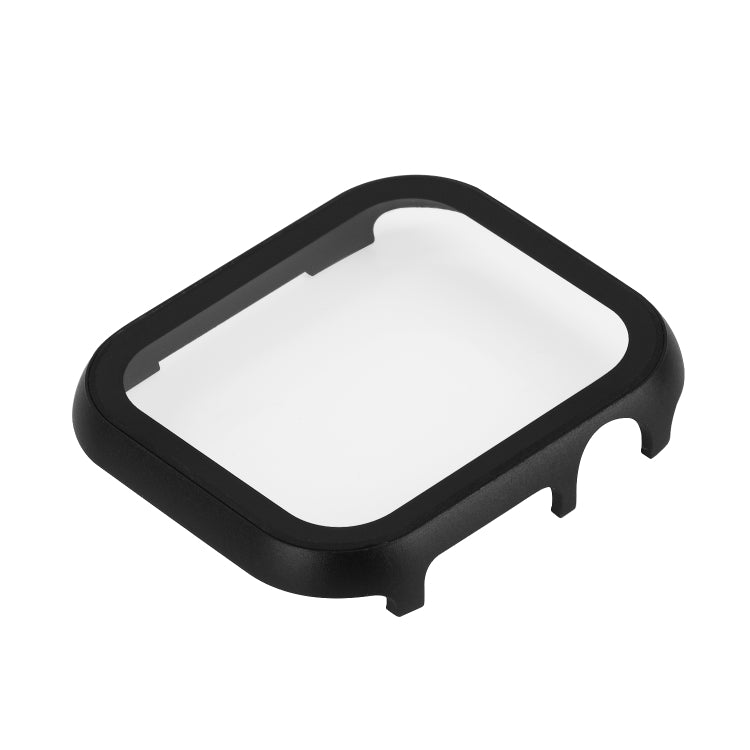 For Apple Watch Series 9 / 8 / 7 45mm Metal Frame + Tempered Glass Protector Case(Black) by bashfashion