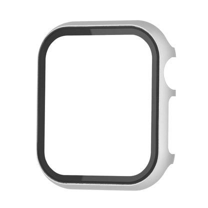 For Apple Watch Series SE 2025&SE2&6&SE&5&4 44mm Metal Frame + Tempered Glass Protector Case(Silver) by bashfashion