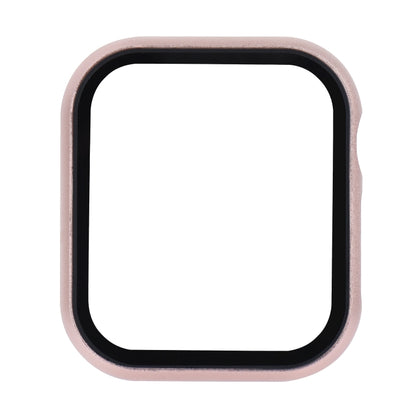 For Apple Watch Series SE 2025&SE2&6&SE&5&4 40mm Metal Frame + Tempered Glass Protector Case(Rose Gold) by bashfashion