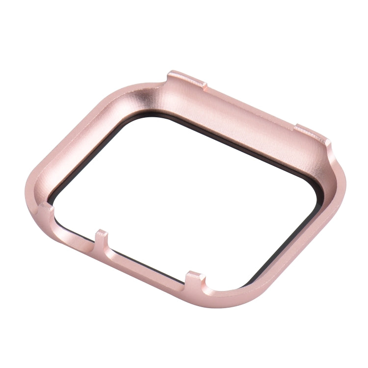For Apple Watch Series SE 2025&SE2&6&SE&5&4 40mm Metal Frame + Tempered Glass Protector Case(Rose Gold) by bashfashion