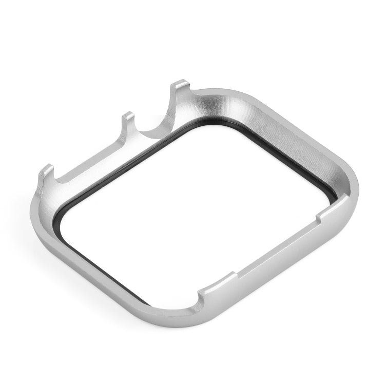 For Apple Watch Series SE 2025&SE2&6&SE&5&4 40mm Metal Frame + Tempered Glass Protector Case(Silver) by bashfashion
