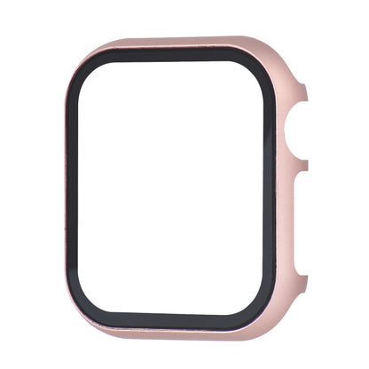 For Apple Watch Series 3&2&1 38mm Metal Frame + Tempered Glass Protector Case(Rose Gold) by bashfashion