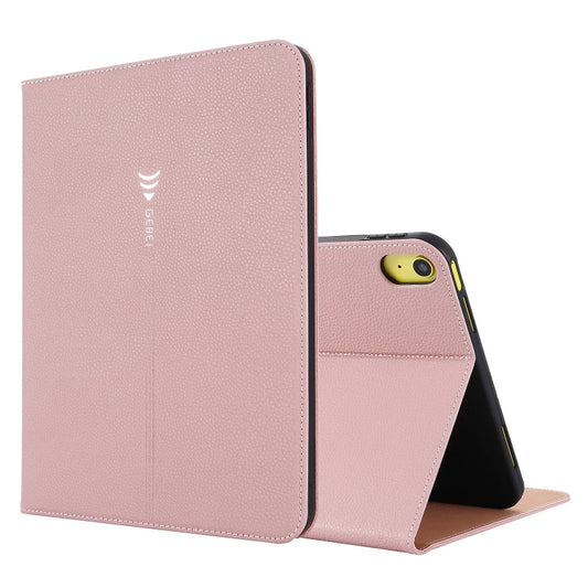 For iPad 2025 / 2022 GEBEI Silk Texture Flip Tablet Leather Case(Rose Gold) by GEBEI