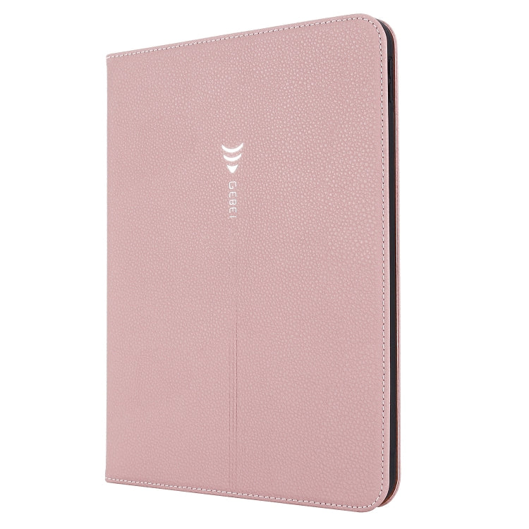 For iPad 2025 / 2022 GEBEI Silk Texture Flip Tablet Leather Case(Rose Gold) by GEBEI