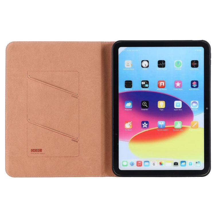 For iPad 2025 / 2022 GEBEI Silk Texture Flip Tablet Leather Case(Rose Gold) by GEBEI