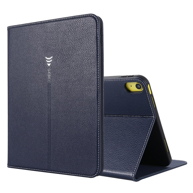 For iPad 2025 / 2022 GEBEI Silk Texture Flip Tablet Leather Case(Blue) by GEBEI