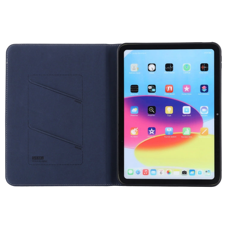 For iPad 2025 / 2022 GEBEI Silk Texture Flip Tablet Leather Case(Blue) by GEBEI