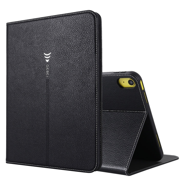 For iPad 2025 / 2022 GEBEI Silk Texture Flip Tablet Leather Case(Black) by GEBEI