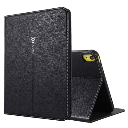 For iPad 2025 / 2022 GEBEI Silk Texture Flip Tablet Leather Case(Black) by GEBEI