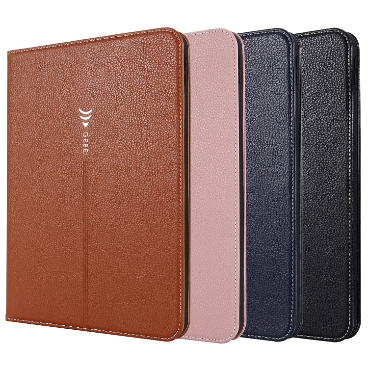 For iPad 2025 / 2022 GEBEI Silk Texture Flip Tablet Leather Case(Rose Gold) by GEBEI