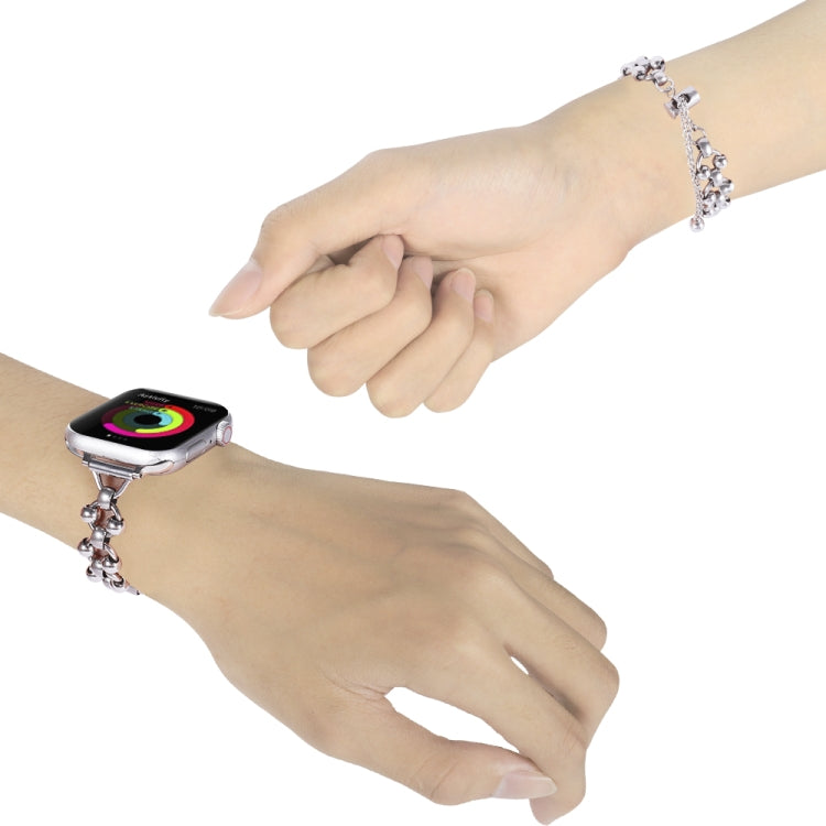 Steel Ball Chain Watch Band For Apple Watch Ultra 49mm&Watch Ultra 2 49mm / Series 9&8&7 45mm / SE 3&SE 2&6&SE&5&4 44mm / 3&2&1 42mm (Silver) by bashfashion