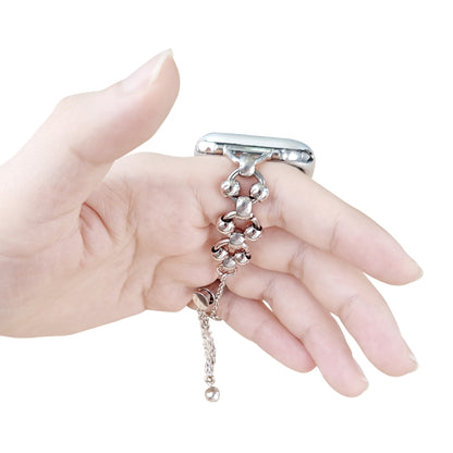 Steel Ball Chain Watch Band For Apple Watch Ultra 49mm&Watch Ultra 2 49mm / Series 9&8&7 45mm / SE 3&SE 2&6&SE&5&4 44mm / 3&2&1 42mm (Silver) by bashfashion