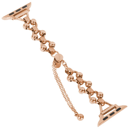 Steel Ball Chain Watch Band For Apple Watch Ultra 49mm&Watch Ultra 2 49mm / Series 9&8&7 45mm / SE 3&SE 2&6&SE&5&4 44mm / 3&2&1 42mm (Rose Gold) by bashfashion