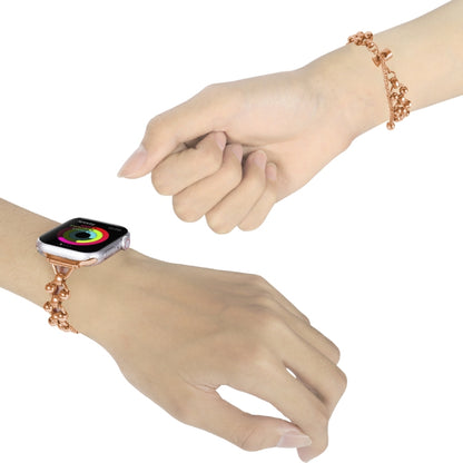 Steel Ball Chain Watch Band For Apple Watch Ultra 49mm&Watch Ultra 2 49mm / Series 9&8&7 45mm / SE 3&SE 2&6&SE&5&4 44mm / 3&2&1 42mm (Rose Gold) by bashfashion
