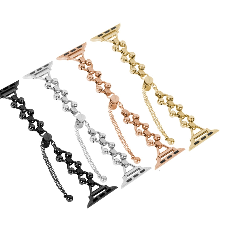 Steel Ball Chain Watch Band For Apple Watch Ultra 49mm&Watch Ultra 2 49mm / Series 9&8&7 45mm / SE 3&SE 2&6&SE&5&4 44mm / 3&2&1 42mm (Rose Gold) by bashfashion