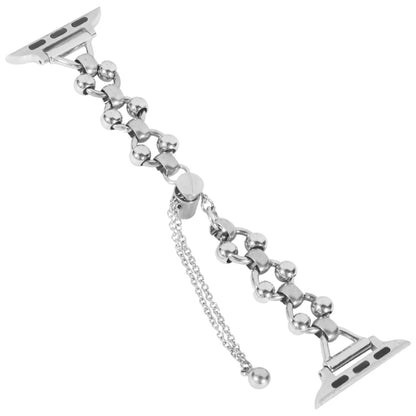 Steel Ball Chain Watch Band For Apple Watch Series 9&8&7 41mm / SE 3&SE 2&6&SE&5&4 40mm / 3&2&1 38mm (Silver) by bashfashion