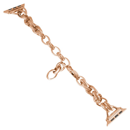 Metal Ripple Twist Chain Watch Band For Apple Watch Ultra 49mm&Watch Ultra 2 49mm / Series 9&8&7 45mm / SE 3&SE 2&6&SE&5&4 44mm / 3&2&1 42mm (Rose Gold) by bashfashion