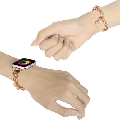 Metal Ripple Twist Chain Watch Band For Apple Watch Ultra 49mm&Watch Ultra 2 49mm / Series 9&8&7 45mm / SE 3&SE 2&6&SE&5&4 44mm / 3&2&1 42mm (Rose Gold) by bashfashion
