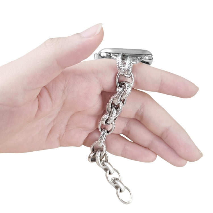 Metal Ripple Twist Chain Watch Band For Apple Watch Ultra 49mm&Watch Ultra 2 49mm / Series 9&8&7 45mm / SE 3&SE 2&6&SE&5&4 44mm / 3&2&1 42mm (Silver) by bashfashion
