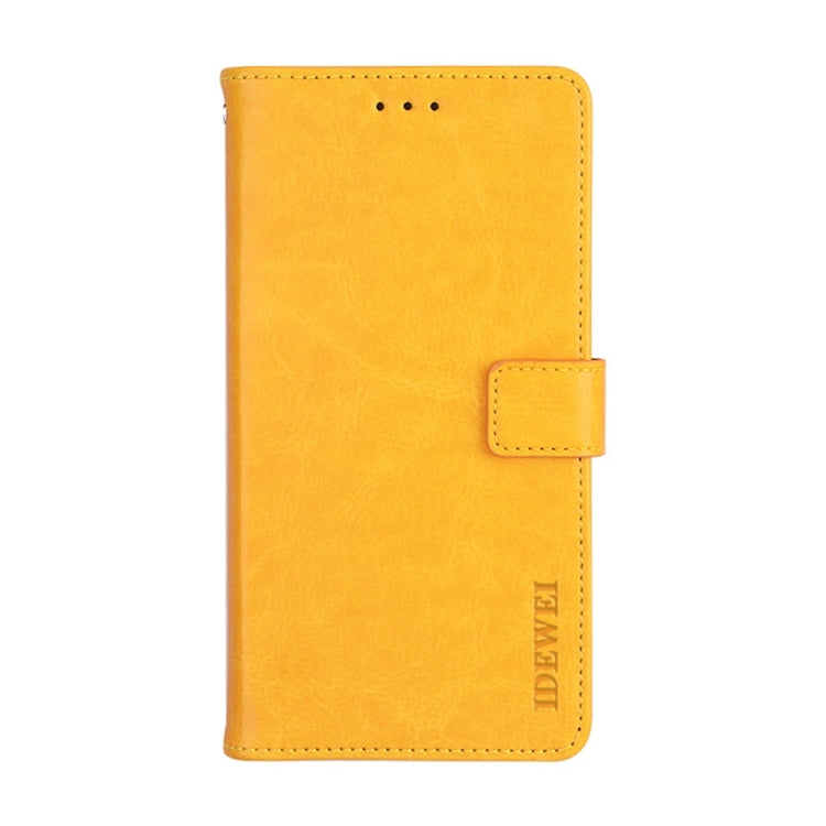 For Motorola Moto G23/G13 idewei Crazy Horse Texture Leather Phone Case with Holder(Yellow) by idewei