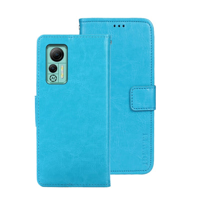 For Ulefone Note 14 idewei Crazy Horse Texture Leather Phone Case with Holder(Sky Blue) by idewei