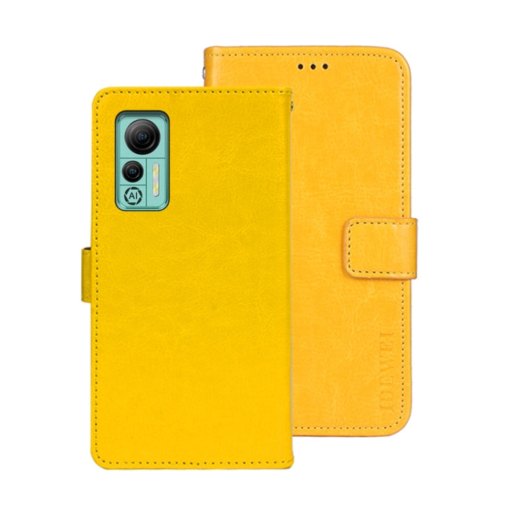 For Ulefone Note 14 idewei Crazy Horse Texture Leather Phone Case with Holder(Yellow) by idewei