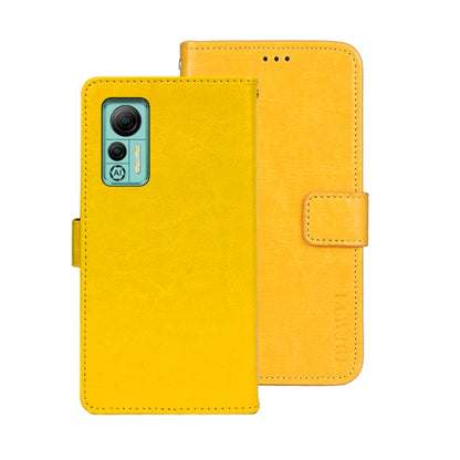 For Ulefone Note 14 idewei Crazy Horse Texture Leather Phone Case with Holder(Yellow) by idewei