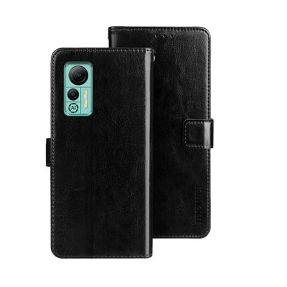 For Ulefone Note 14 idewei Crazy Horse Texture Leather Phone Case with Holder(Black) by idewei