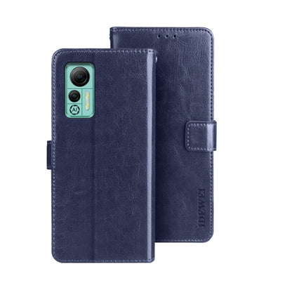 For Ulefone Note 14 idewei Crazy Horse Texture Leather Phone Case with Holder(Blue) by idewei