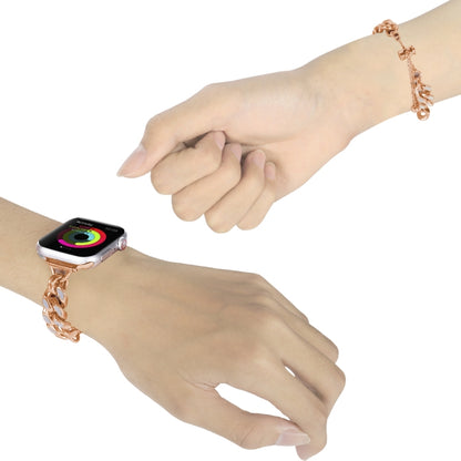 Metal Night Light Chain Watch Band For Apple Watch Ultra 49mm&Watch Ultra 2 49mm / Series 9&8&7 45mm / SE 3&SE 2&6&SE&5&4 44mm / 3&2&1 42mm (Gold) by bashfashion