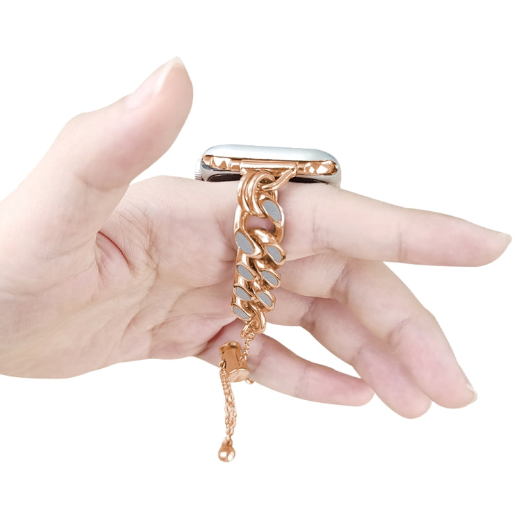 Metal Night Light Chain Watch Band For Apple Watch Ultra 49mm&Watch Ultra 2 49mm / Series 9&8&7 45mm / SE 3&SE 2&6&SE&5&4 44mm / 3&2&1 42mm (Gold) by bashfashion