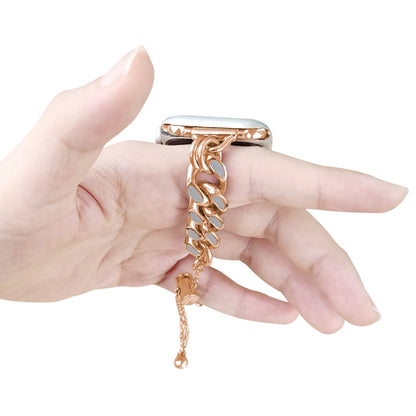 Metal Night Light Chain Watch Band For Apple Watch Ultra 49mm&Watch Ultra 2 49mm / Series 9&8&7 45mm / SE 3&SE 2&6&SE&5&4 44mm / 3&2&1 42mm (Gold) by bashfashion