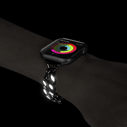 Metal Night Light Chain Watch Band For Apple Watch Ultra 49mm&Watch Ultra 2 49mm / Series 9&8&7 45mm / SE 3&SE 2&6&SE&5&4 44mm / 3&2&1 42mm (Silver) by bashfashion