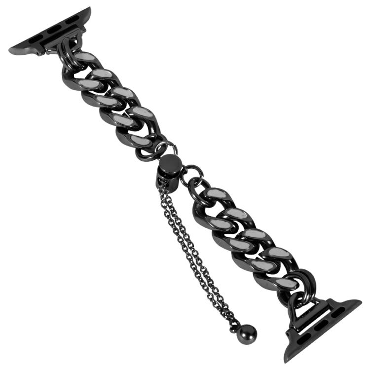 Metal Night Light Chain Watch Band For Apple Watch Series 9&8&7 41mm / SE 3&SE 2&6&SE&5&4 40mm / 3&2&1 38mm (Black) by bashfashion