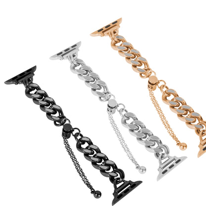 Metal Night Light Chain Watch Band For Apple Watch Series 9&8&7 41mm / SE 3&SE 2&6&SE&5&4 40mm / 3&2&1 38mm (Black) by bashfashion