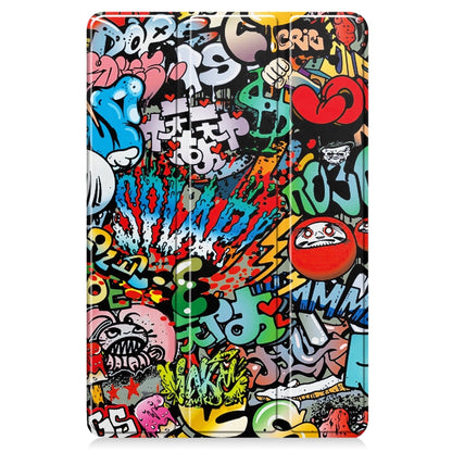 For Huawei MatePad 11 2023 Custer Painted 3-Fold Holder Leather Smart Tablet Case(Graffiti) by bashfashion