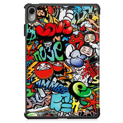 For Huawei MatePad 11 2023 Custer Painted 3-Fold Holder Leather Smart Tablet Case(Graffiti) by bashfashion